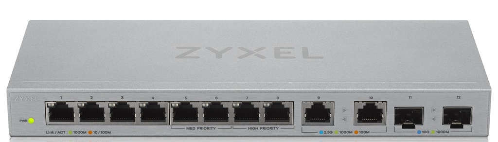 Zyxel Switch Multi-Gig 8-Port GbE + 2.5GbE + 10G SFP XGS1010-12