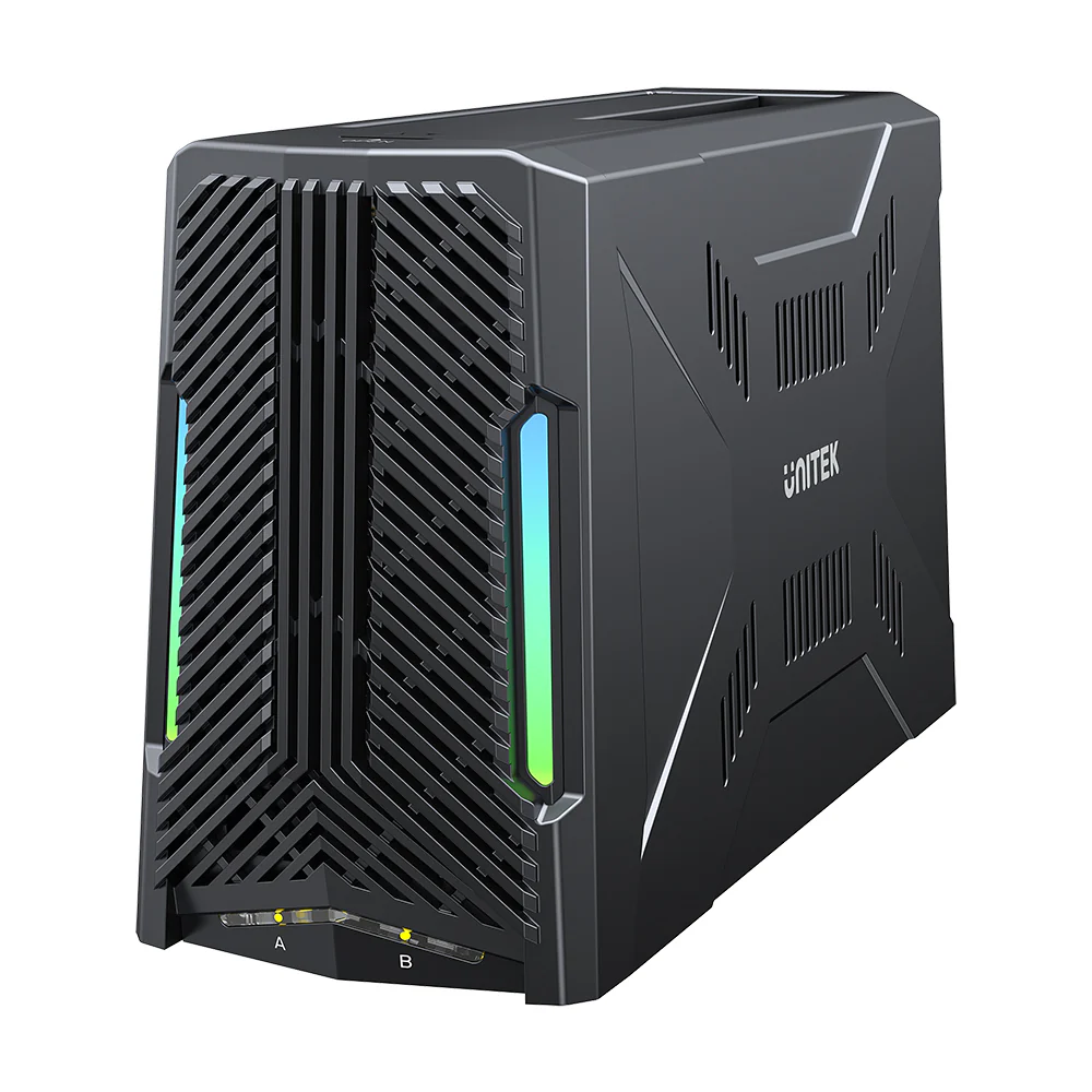 Unitek USB-C NVME/PCIe/SATA/HDD 10Gbps RGB Docking Station S1234B