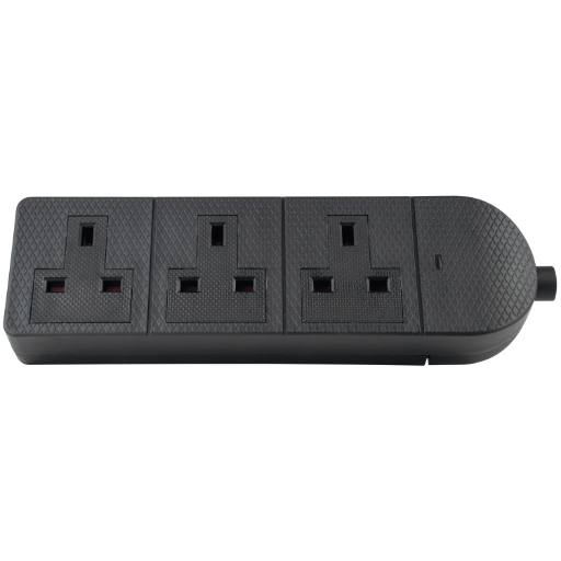 [30271] AV:Link POWER Extension Trailing Socket Heavy Duty 3-Gang 13A Black 429.621UK
