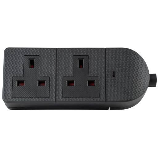 [30270] AV:Link POWER Extension Trailing Socket Heavy Duty 2-Gang 13A Black 429.620UK