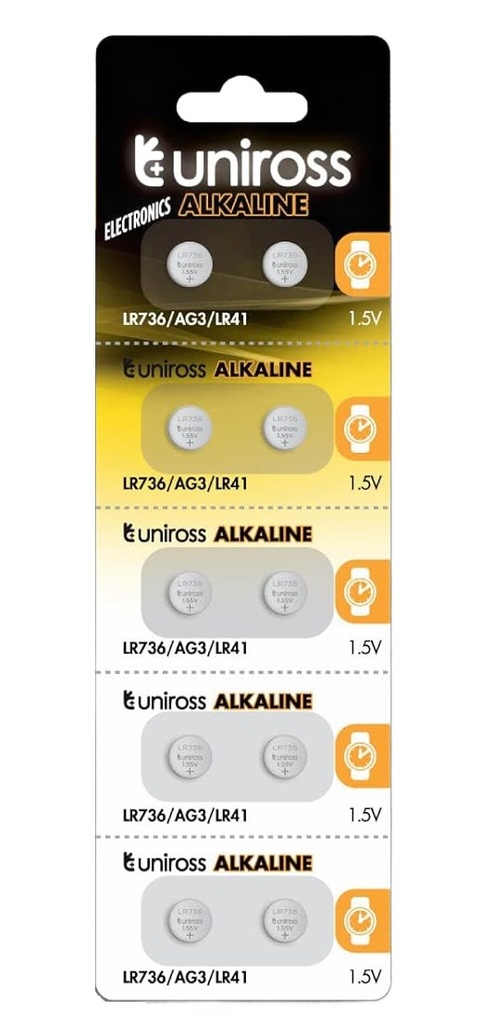 [26236] Uniross Alkaline-Coin LR736 AG3 LR41 Battery (10pack)