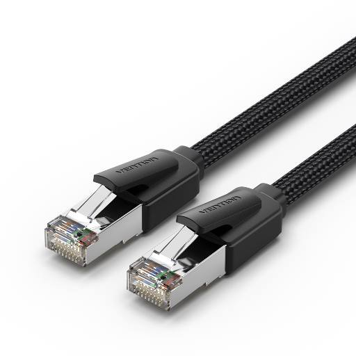 Vention NETWORK Cable CAT8 SFTP Braided 3.0m Black-Nickel IKOBI