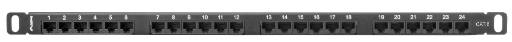 [25884] Lanberg Patch Panel 24-Port 0.5U 19" CAT6 UTP Black