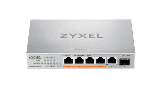 [25869] Zyxel 5-Port 2.5G Multi-Gigabit PoE Switch, 4 PoE + 10G SFP+ XMG-105HP