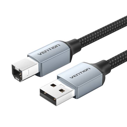[30121] Vention IT Cable USB-A 2.0 to USB-B Printer Braided 5.0m Aluminium Grey CTTHJ