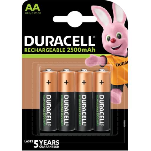[25618] Duracell Rechargeable AA Batteries 2500mah 4pcs