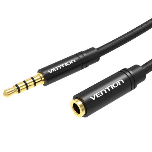 [30096] Vention AUDIO 3.5mm M-F Extension Cable Metal & Braided 2.0m BHBBH