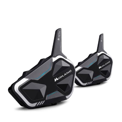 [30092] Midland Moto Intercom R1 Mesh Hybrid BT & Mesh Helmet Headset (twin)