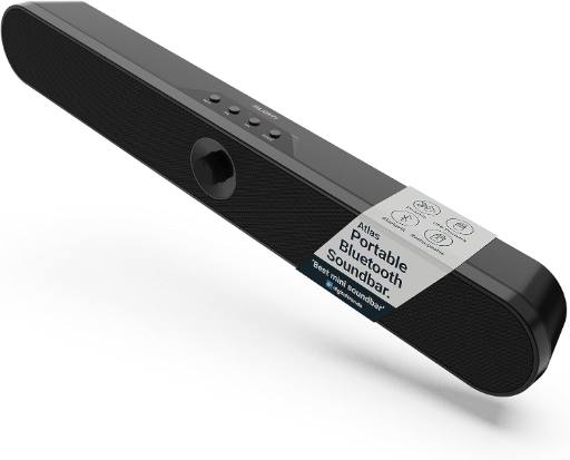 Majority ATLAS Portable PC/TV Soundbar 20W Bluetooth, USB & AUX, 8hr Battery Life