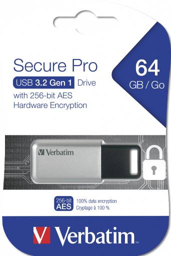 [25229] Verbatim USB Drive 3.2 Secure Data Pro AES Encryption 64GB
