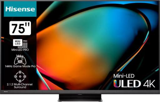 [25070] Hisense 75U8KQ  75'' 4K Smart QLED MINI LED 120hz TV