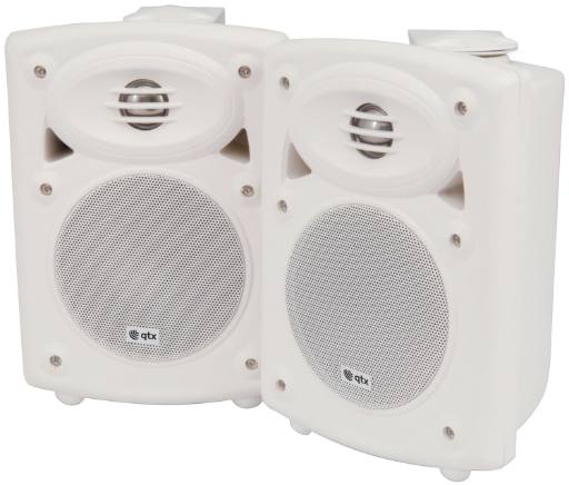 QTX QR5W Active Onwall Speakers Pair 5.25'' 2x20W White 178.201UK