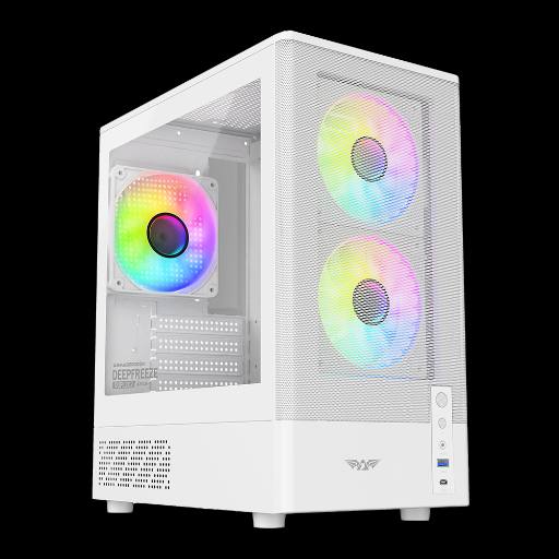 [30046] Armaggeddon Gaming Case M-ATX DEEPFREEZE DUPLEX 2 White 3x ARGB Fans