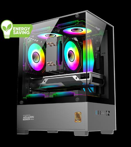 Armaggeddon Gaming Case M-ATX AQUARON NEMO Black (3x Chroma Fans & 250W 80+ PSU)