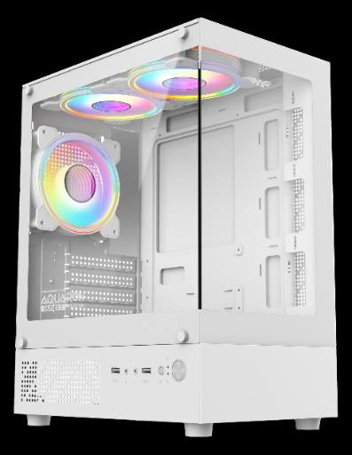 Armaggeddon Gaming Case M-ATX AQUARON DUPLEX 2 CHROMA White (3x Chroma Fans)