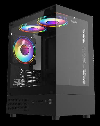 [30037] Armaggeddon Gaming Case M-ATX AQUARON DUPLEX 2 CHROMA Black (3x Chroma Fans)
