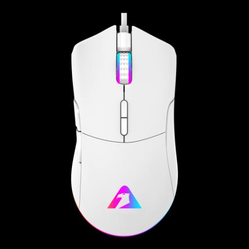 Armaggeddon Gaming Mouse Wired 12000CPI Silent , HUANO Switches FALCON V STEALTH White