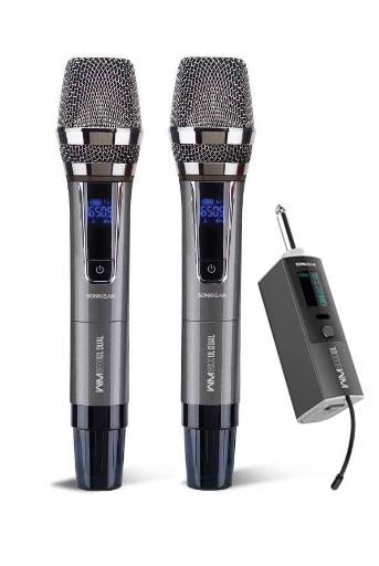 [24061] SonicGear WM8800UL DUAL 2 Studio Quality Metal Body Wireless UHF Microphones with Receiver