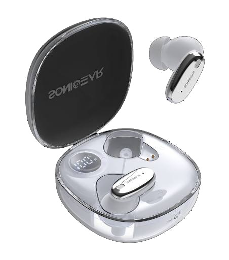 [30024] SonicGear Earphones Bluetooth ANC+Display EarPump Jewel Q3 White