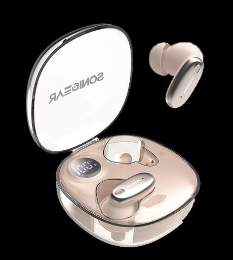 SonicGear Earphones Bluetooth ANC+Display EarPump Jewel Q3 Desert