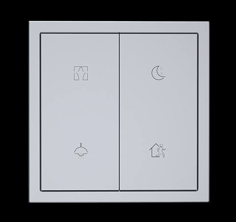 HDL Smart Tile Series Aluminium Panel 2xButtons & 4xFunctions Space Gray