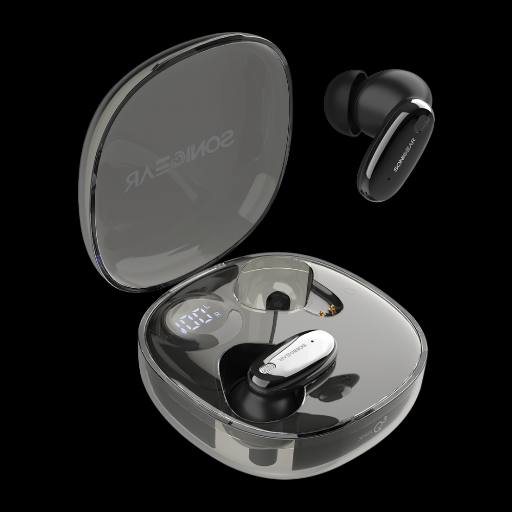 SonicGear Earphones Bluetooth ANC+Display EarPump Jewel Q3 Black
