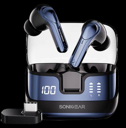 [30025] SonicGear Earphones Bluetooth & USB-C Dongle for PC EarPump XP2 Obsidian