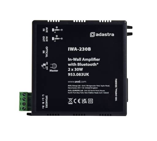 Adastra IWA230B In-Wall Bluetooth Amp 2x30W@4ohm 953.083UK