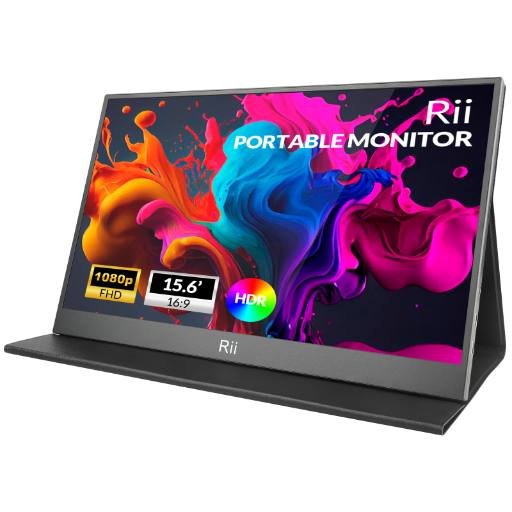 [30007] Rii Monitor Portable 15.6" Full-HD with USB-C/HDMI & Case/Stand RS100