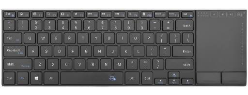 [30006] Rii Mini Keyboard Wireless 2.4GHz & Bluetooth with Large Touchpad & Media Keys Stainless Steel RT721
