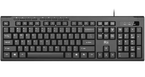 Rii Keyboard Wired Ultra-Slim Silent Full Sized RK907