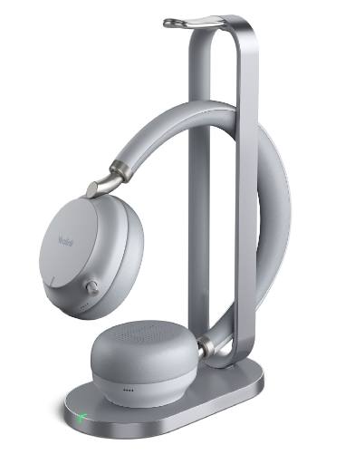 [22893] Yealink Headset Wireless Bluetooth NC with Retractablle Mic, B/T Dongle & Charging Stand BH72 Dual Teams Silver