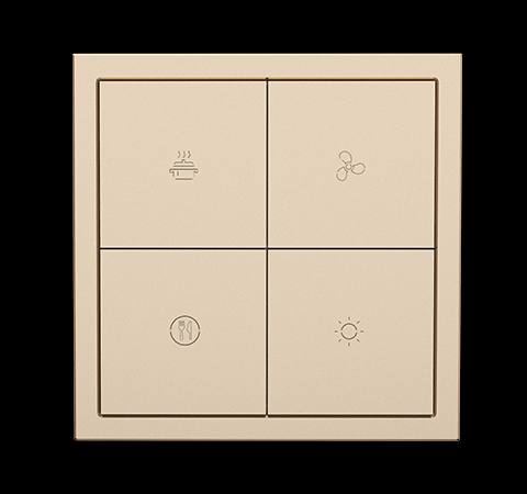 HDL Panel Tile Series 4 Button Smart Panel Champagne Gold HDL-M/PT4RA.1