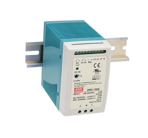 Meanwell DRC-100A 12V 100W DIN Rail Power Supply with UPS Battery Charger Function