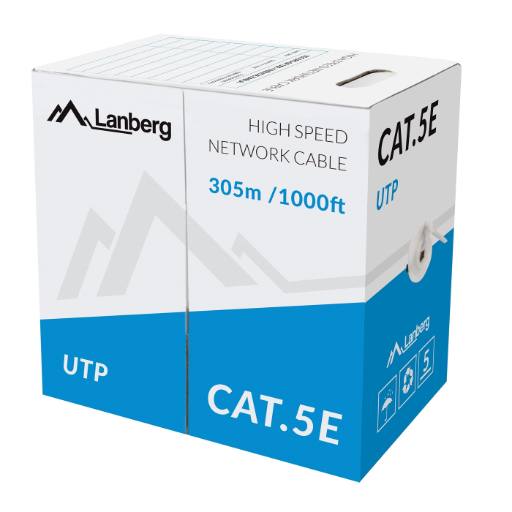 [22140] Lanberg LCU5-10CC CAT5E UTP CCA Cable 305m Grey
