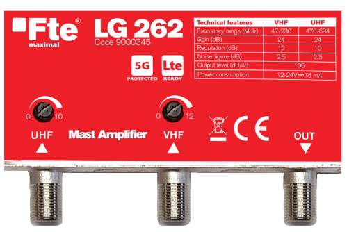 [22015] FTE LG262 LTE2 UHF/VHF Mast Amplifier 24dB