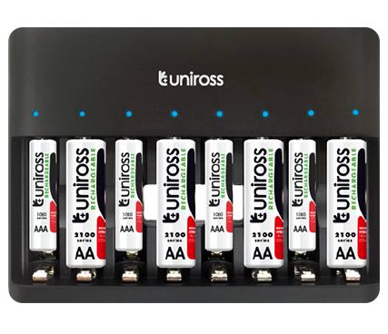 Uniross UCU006 8 Bay Rapid USB Charger AA/AAA