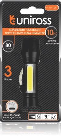 Uniross ULFL013 USB Rechargeable Pocket Light 80 Lumens