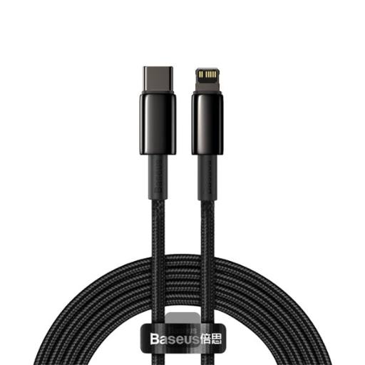 [29919] Baseus Cable Lightning to USB-A Tungsten Gold Series Braided 2.0m Black