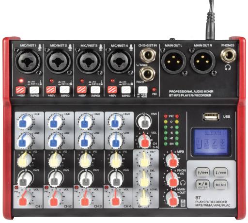 [20406] Citronic CSM-6 Mixer 6ch/USB/BT Play-Rec 170.872UK