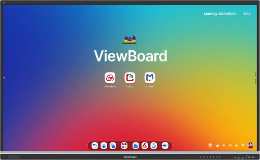 ViewSonic ViewBoard Interactive Display Whiteboard 65" 4K Android EDLA 50-Point Touch 70W Speaker 8 Mic Array NFC IFP6551-3C