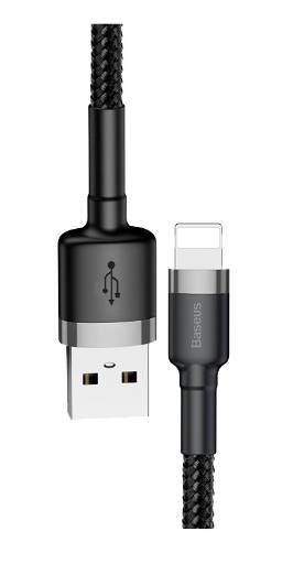 [18985] Baseus Cafule Braided Lightning Cable 2.4A 1.0m Grey
