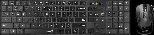 Genius Keyboard-Mouse Set Wireless+BT SlimStar 8250 Black English