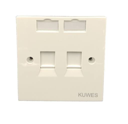 [17530] Kuwes UK Double Outlet Faceplate 86x86mm