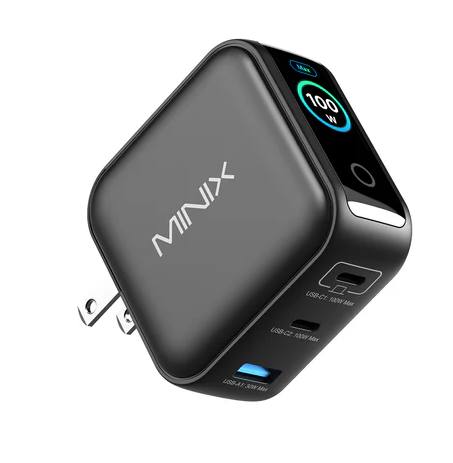 [29861] MINIX GaN Wall Charger 100W 2x USB-C/1xUSB-A with LED NEO P3 PRO