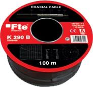 [15577] FTE K290B Coaxial Cable Black PE RG6 100m