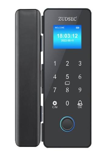 [29843] Zudsec Standalone Door Lock Metal For Glass Doors With Fingerprint-WiFi