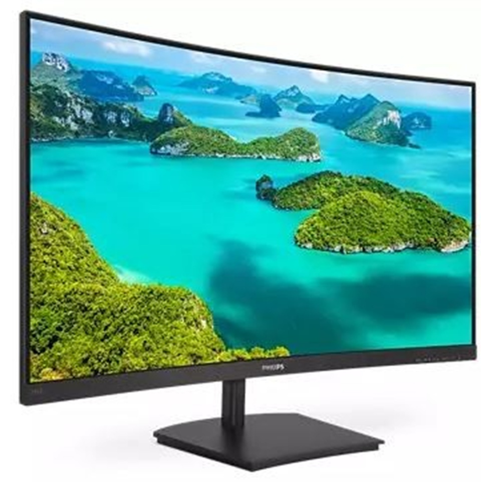 [241E1SC/00] PHILIPS MONITOR 23.8'', HOME, F, VA, CURVED, FHD 1920 X 1080, 75Hz, 4MS, 250CD/M2, TILT, VESA, VGA, HDMI, 3YW, BLACK