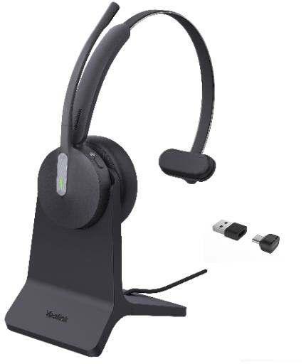 [29827] Yealink Headset Wireless Bluetooth 3-Mic NC with B/T Dongle & Charging Stand BH70 Mono Teams