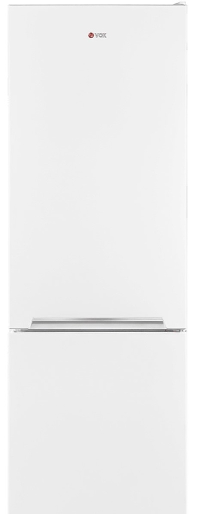 VOX REFRIGERATOR BOTTOM FREEZER, E, NO FROST, 2-DOOR WITH SCREEN, 331L, 313KWH, ANTIBACTERIAL PROTECTION, INTERIOR LED LIGHT, LARGE FRUITS AND VEGETABLE CRISPER DRAWER, HxWxD 1.86x0.60x0.65, WHITE
